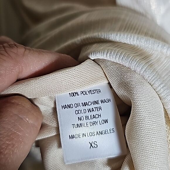 Lucy‎ in the Sky Cream Ruched Bodycon Long Sleeve Mini Dress Size XSmall - Picture 11 of 11